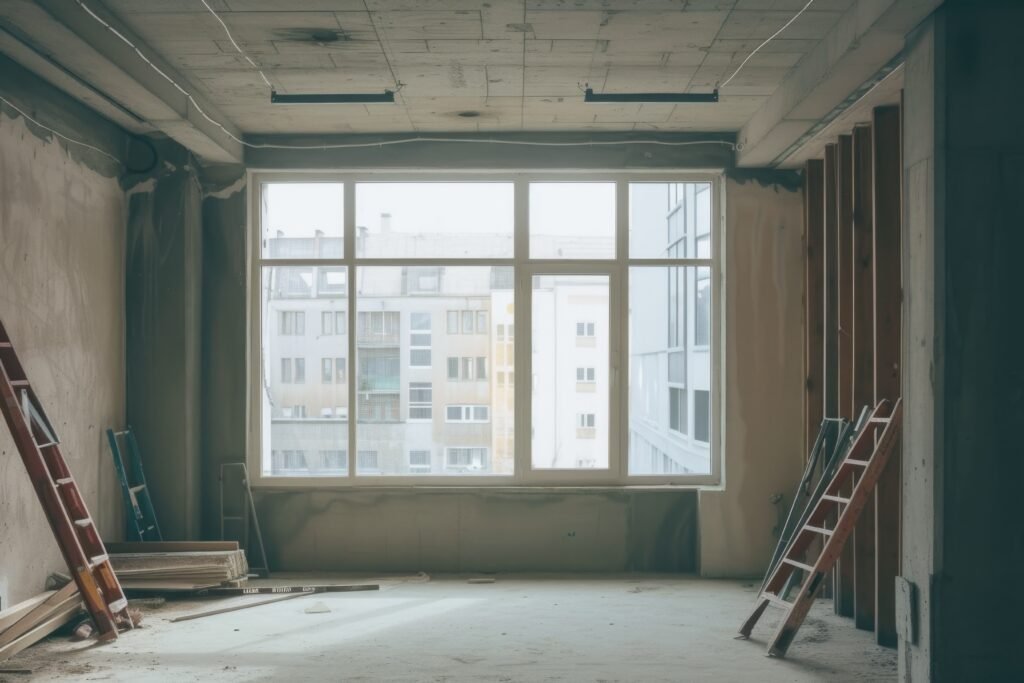 view modern construction site